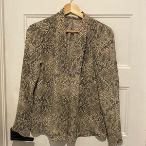 Aritzia snakeskin print blouse